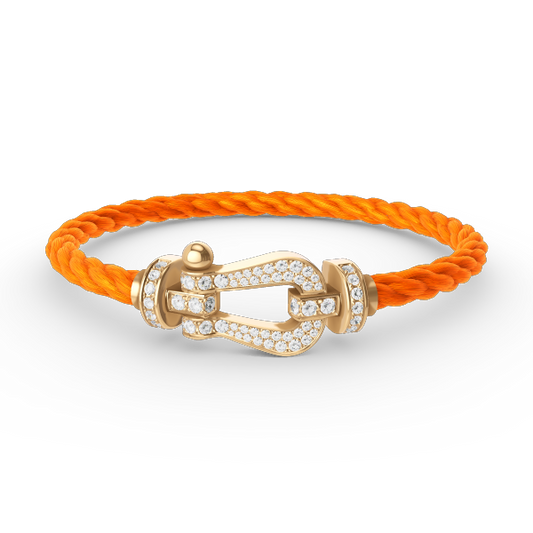 [Love's Uplift]FORCE LARGE HORSESHOE FULL DIAMOND BRACELET GOLD