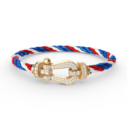 [Love's Uplift]FORCE LARGE HORSESHOE FULL DIAMOND BRACELET GOLD