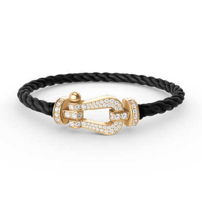 [Love's Uplift]FORCE LARGE HORSESHOE FULL DIAMOND BRACELET GOLD