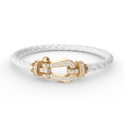 [Love's Uplift]FORCE LARGE HORSESHOE FULL DIAMOND BRACELET GOLD