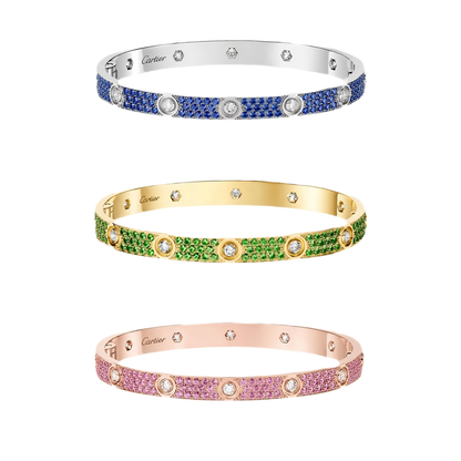 [Love's Uplift]2026 PAVE GEMSTONE LOVE BRACELET 6.1MM 10 DIAMONDS