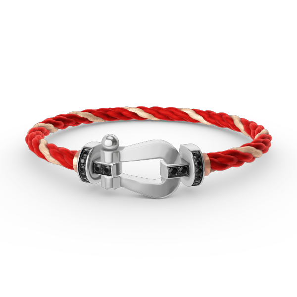 [Love's Uplift]FORCE LARGE HORSESHOE BLACK DIAMOND BRACELET SILVER