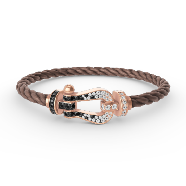 [Love's Uplift]FORCE LARGE HORSESHOE BLACK WHITE DIAMOND BRACELET ROSE GOLD