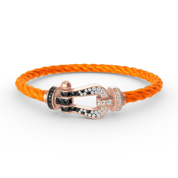 [Love's Uplift]FORCE LARGE HORSESHOE BLACK WHITE DIAMOND BRACELET ROSE GOLD