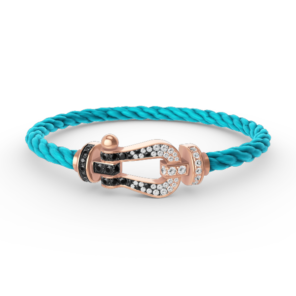 [Love's Uplift]FORCE LARGE HORSESHOE BLACK WHITE DIAMOND BRACELET ROSE GOLD
