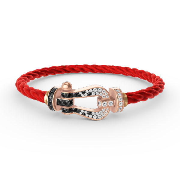 [Love's Uplift]FORCE LARGE HORSESHOE BLACK WHITE DIAMOND BRACELET ROSE GOLD