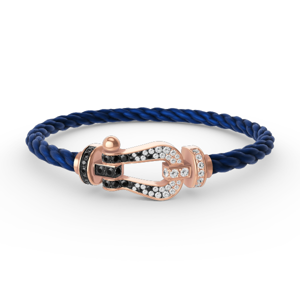 [Love's Uplift]FORCE LARGE HORSESHOE BLACK WHITE DIAMOND BRACELET ROSE GOLD