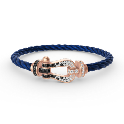 [Love's Uplift]FORCE LARGE HORSESHOE BLACK WHITE DIAMOND BRACELET ROSE GOLD