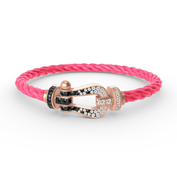 [Love's Uplift]FORCE LARGE HORSESHOE BLACK WHITE DIAMOND BRACELET ROSE GOLD
