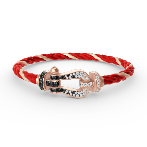 [Love's Uplift]FORCE LARGE HORSESHOE BLACK WHITE DIAMOND BRACELET ROSE GOLD