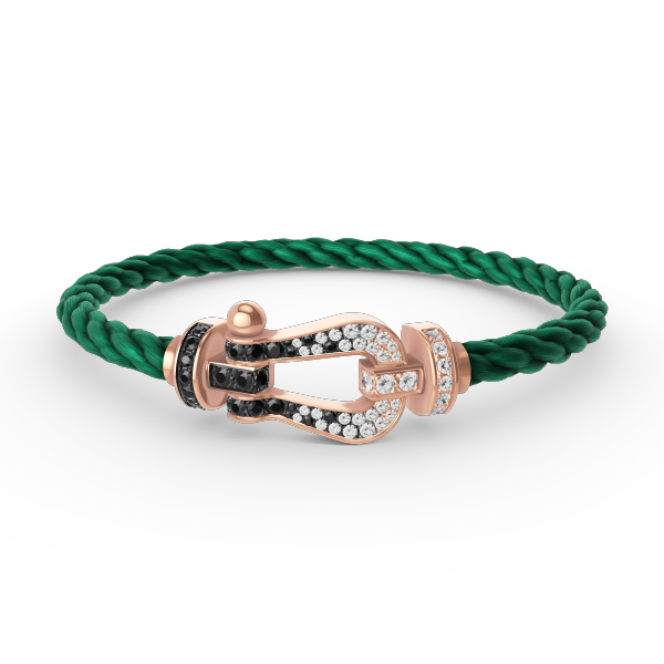 [Love's Uplift]FORCE LARGE HORSESHOE BLACK WHITE DIAMOND BRACELET ROSE GOLD
