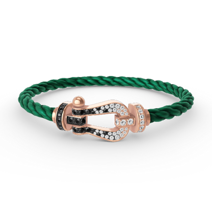 [Love's Uplift]FORCE LARGE HORSESHOE BLACK WHITE DIAMOND BRACELET ROSE GOLD