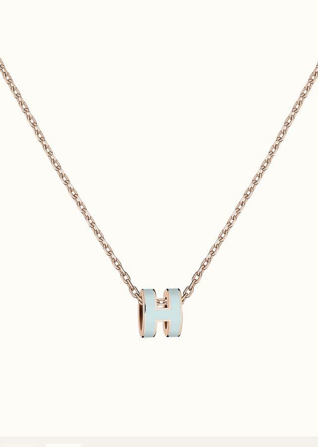 [Love's Uplift]POP H LIGHT BLUE NECKLACE