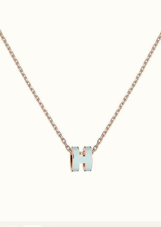 [Love's Uplift]POP H LIGHT BLUE NECKLACE