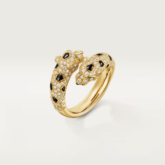 [Love's Uplift]PANTHERE DOUBLE HEADED FULL DIAMOND  RING