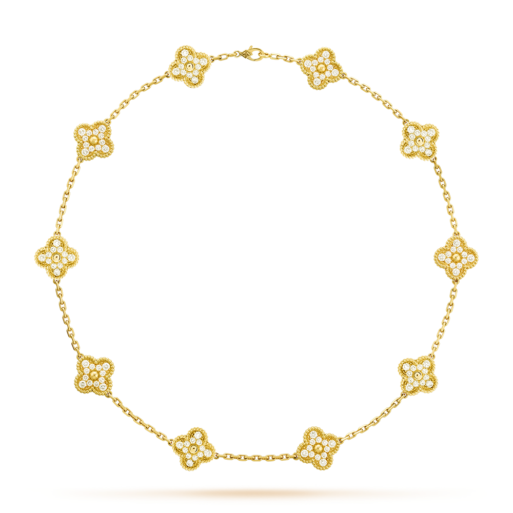 [Love's Uplift]CLOVER 10 MOTIFS DIAMOND NECKLACE