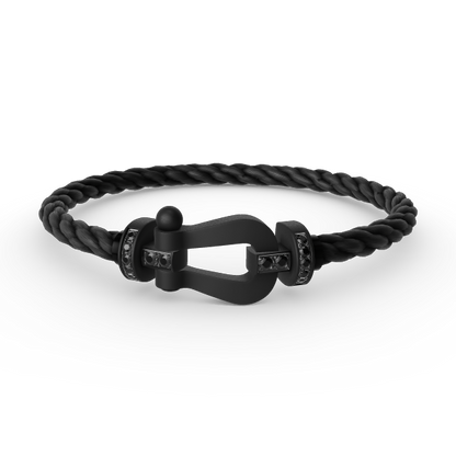 [Love's Uplift]FORCE LARGE SERIES HORSESHOE BLACK SAMURAI BRACELET