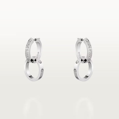 [Love's Uplift]LOVE 3.3MM DANGLE HALF DIAMOND EARRINGS