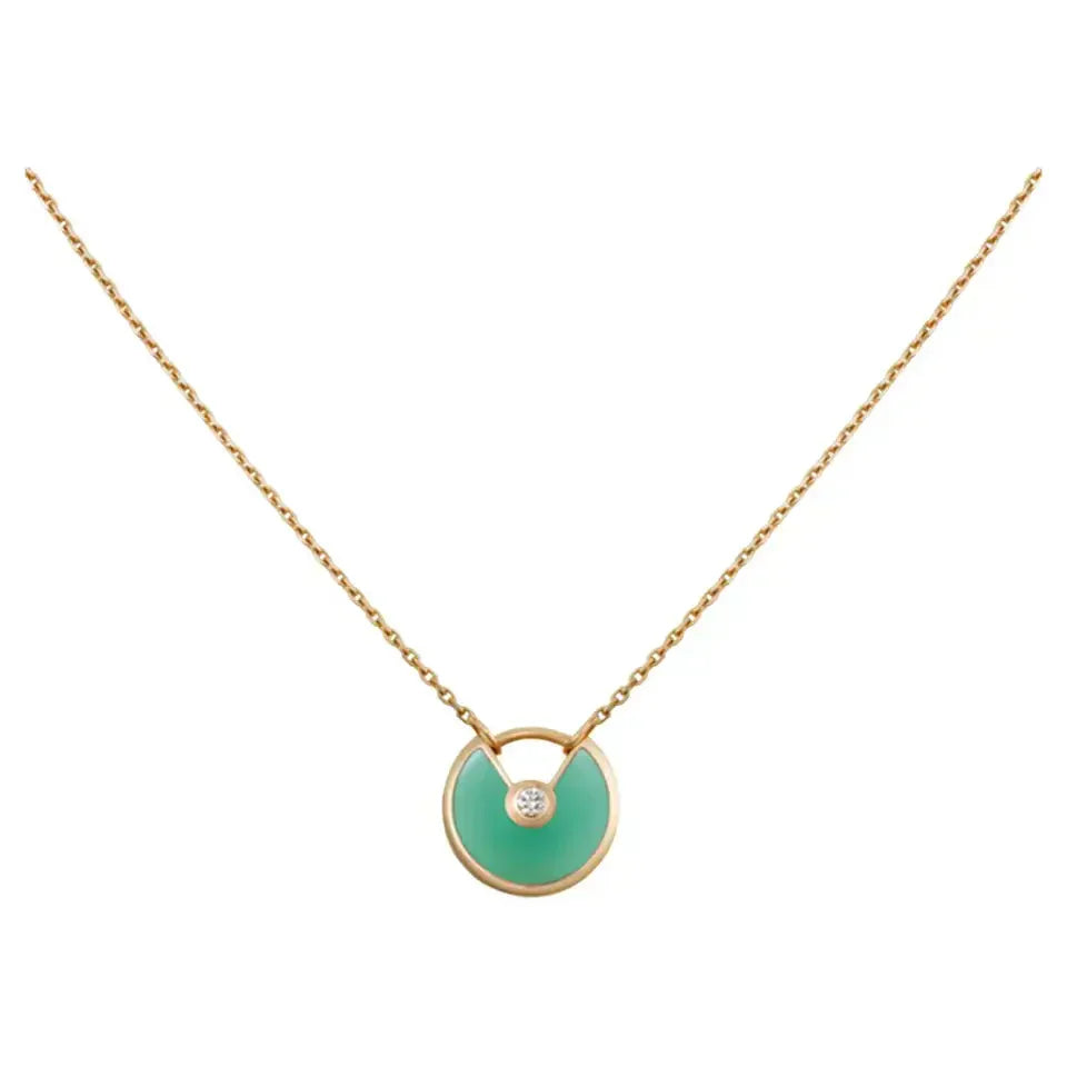 [Love's Uplift]AMULETTE GOLD MALACHITE NECKLACE