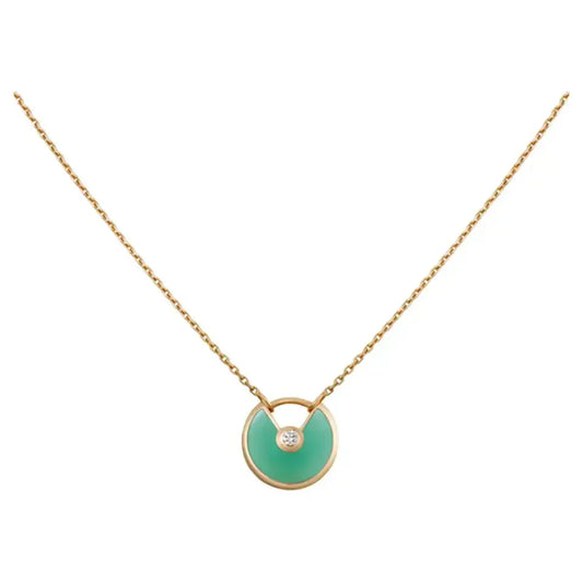 [Love's Uplift]AMULETTE GOLD MALACHITE NECKLACE