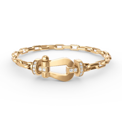 [Love's Uplift]FORCE LARGE HORSESHOE CLASP  METAL BRACELET