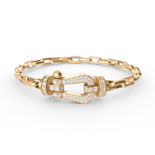 [Love's Uplift]FORCE LARGE HORSESHOE CLASP  METAL BRACELET