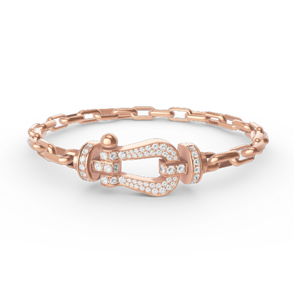[Love's Uplift]FORCE LARGE HORSESHOE CLASP  METAL BRACELET