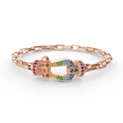 [Love's Uplift]FORCE LARGE HORSESHOE CLASP  METAL BRACELET