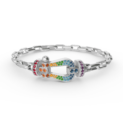 [Love's Uplift]FORCE LARGE HORSESHOE CLASP  METAL BRACELET