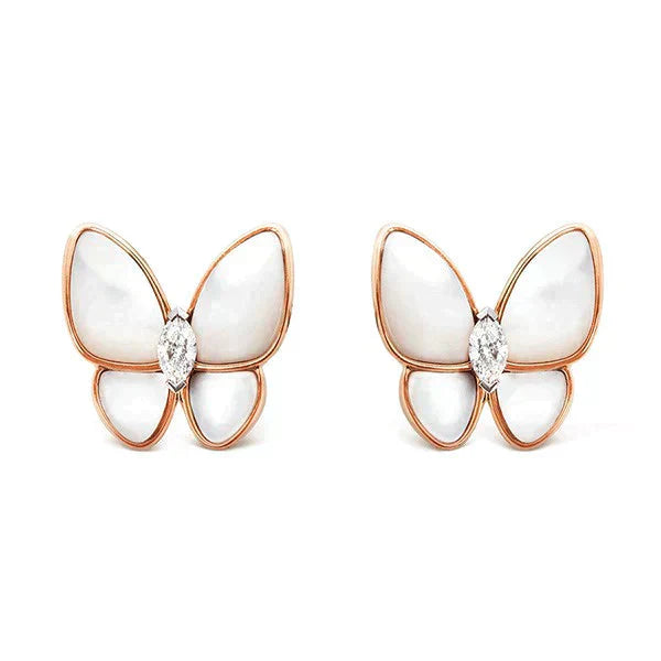 [Love's Uplift]BUTTERFLY MOP DIAMOND EARRINGS