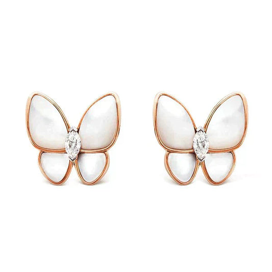 [Love's Uplift]BUTTERFLY MOP DIAMOND EARRINGS
