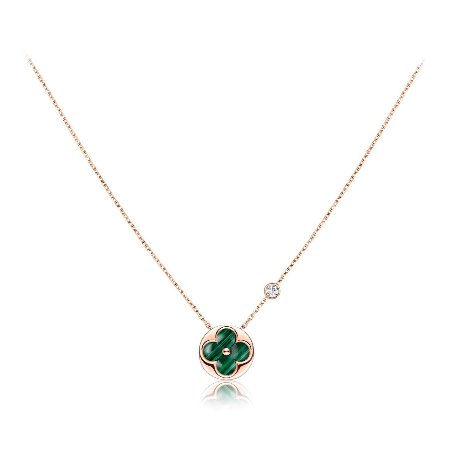 [Love's Uplift]SUN PEDANT PINK GOLD 1 DIAMOND NECKLACE