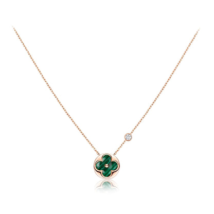 [Love's Uplift]SUN PEDANT PINK GOLD 1 DIAMOND NECKLACE