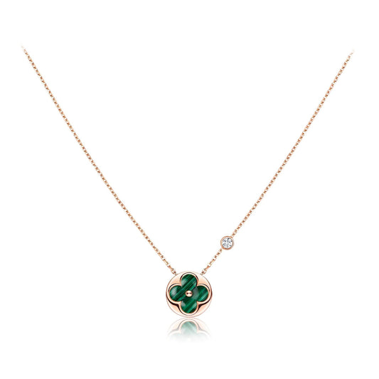 [Love's Uplift]SUN PEDANT PINK GOLD 1 DIAMOND NECKLACE