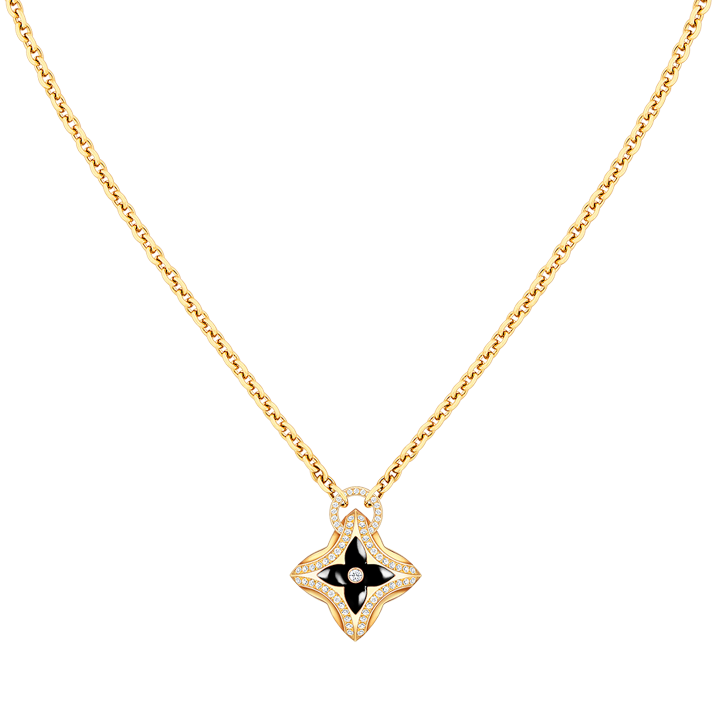 [Love's Uplift]STAR PEDANT PINK GOLD DIAMOND NECKLACE