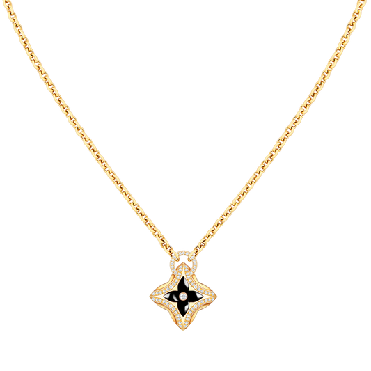 [Love's Uplift]STAR PEDANT PINK GOLD DIAMOND NECKLACE