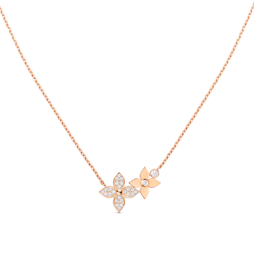 [Love's Uplift]STAR BLOSSOM NECKLACE PINK GOLD DIAMONDS