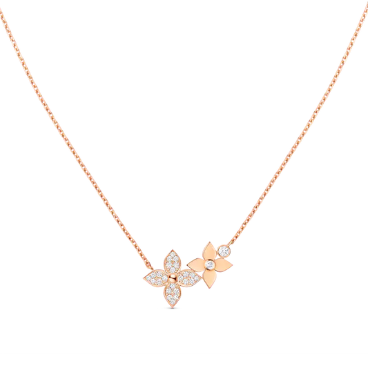 [Love's Uplift]STAR BLOSSOM NECKLACE PINK GOLD DIAMONDS