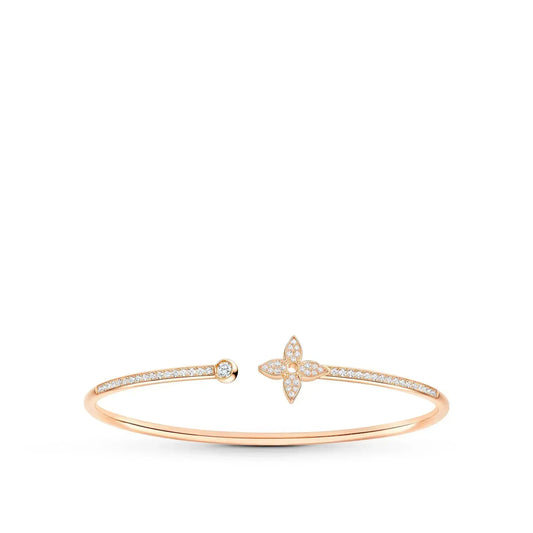 [Love's Uplift]IDYLLE PINK GOLD OPEN BRACELET DIAMOND PAVED