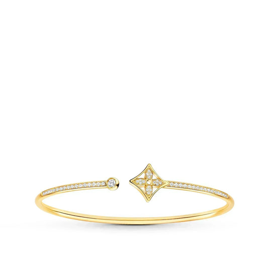 [Love's Uplift]IDYLLE GOLD OPEN BRACELET DIAMOND PAVED