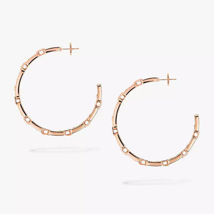[[Love's Uplift ]Move Link Diamond Hoop Earrings