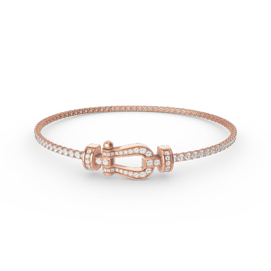 [Love's Uplift]FORCE  HORSESHOE  DIAMOND TENNIS BRACELET
