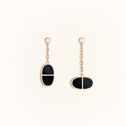[Love's Uplift]CHAINE VERSO BLACK CERAMIC EARRINGS