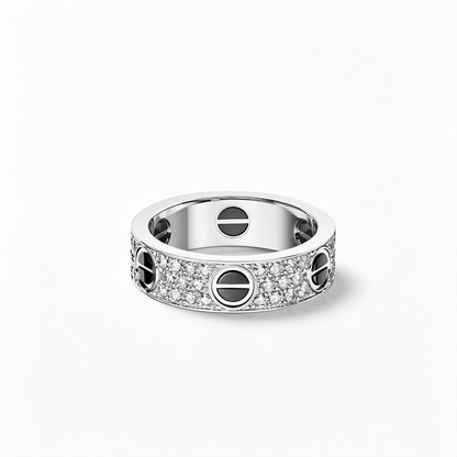 [Love's Uplift]LOVE RING 5.5MM DIAMONDS PAVED CERAMIC