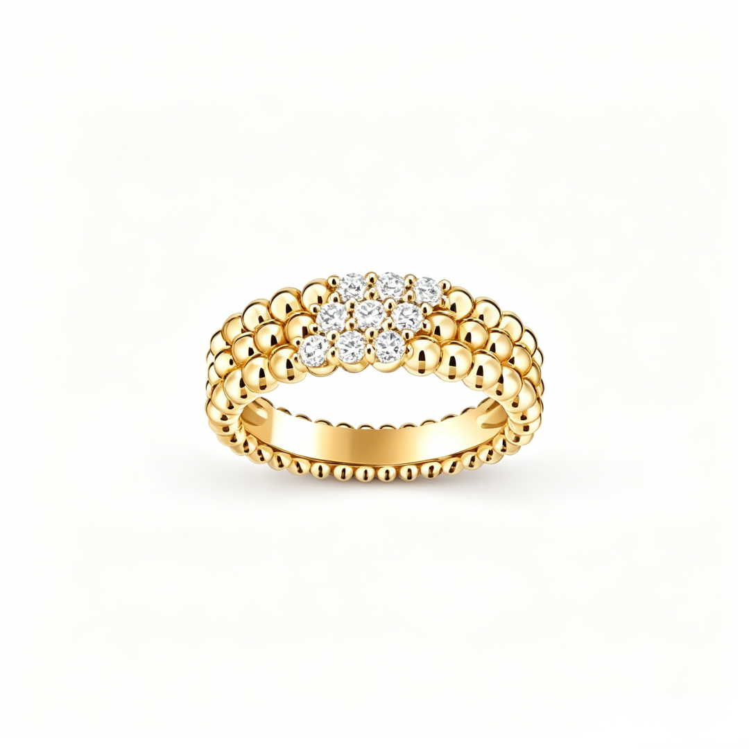 [Love's Uplift] THREE-ROW DIAMOND RING