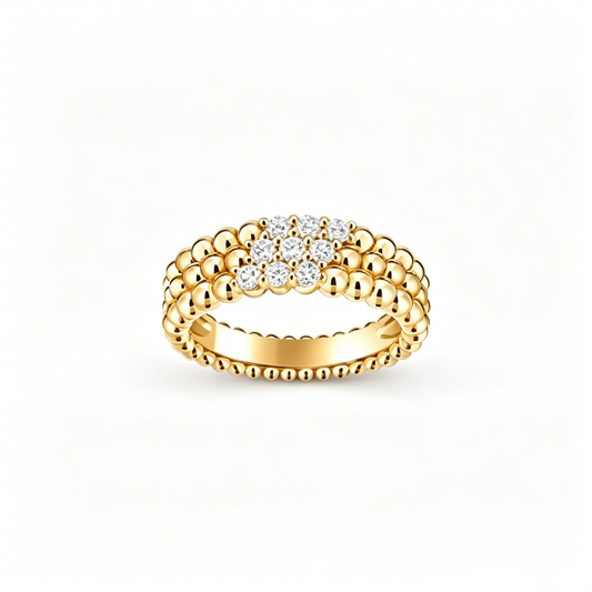 [Love's Uplift] THREE-ROW DIAMOND RING