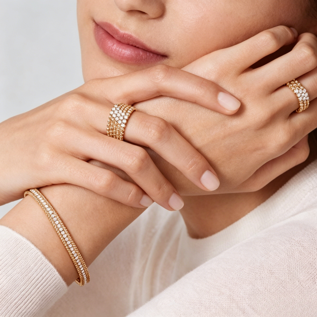 [Love's Uplift] THREE-ROW DIAMOND RING