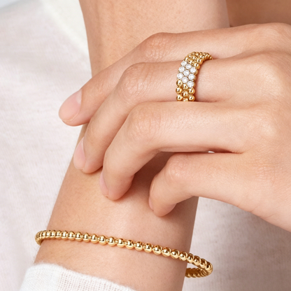 [Love's Uplift] THREE-ROW DIAMOND RING