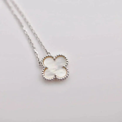 [Love's Uplift]CLOVER  15MM WHITE MOTHER-OF-PEARL SILVER