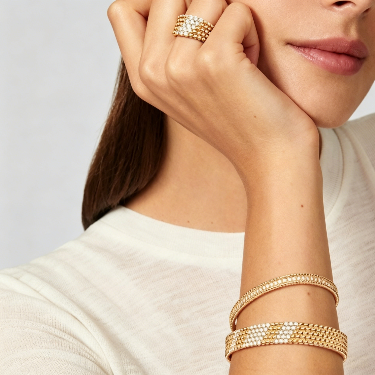 [Love's Uplift]  FIVE-ROW DIAMOND BRACELET